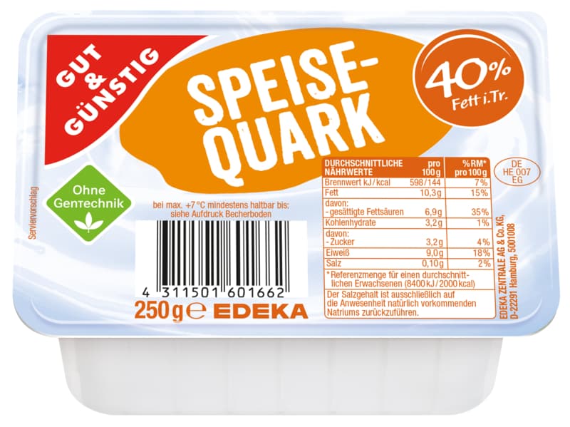 Detailansicht Joghurt/Sahne/Quark GUT&GÜNSTIG Speisequark 40 Fett i. Tr. 250g
